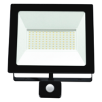 100W LED prožektorius TOLEDOSENS PRO, su judesio davikliu, 4000K (natūraliai balta), 9000 lm, IP54, juodu korpusu