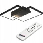 45W LED paviršinis šviestuvas, montuojamas prie lubų „POLARIS“, su valdymo pulteliu, juodas