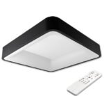 54W LED paviršinis šviestuvas, montuojamas prie lubų „ARIES“, su valdymo pulteliu, juodas