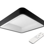 54W LED paviršinis šviestuvas, montuojamas prie lubų „ARIES“, su valdymo pulteliu, juodas